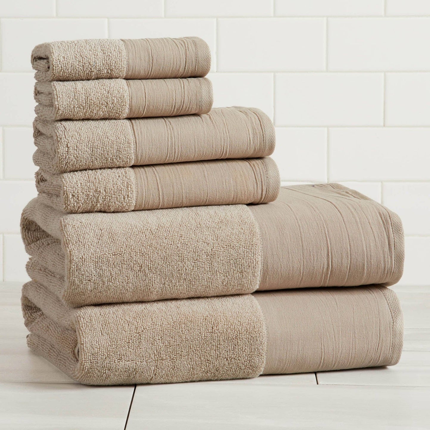 Bath Towel Set - 100% Cotton 6-Piece Set - Priya Collection