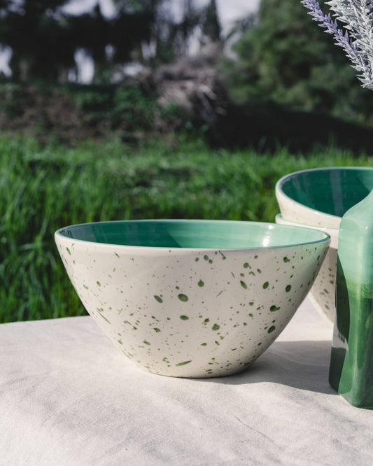 Artisanal Ceramic Serving Bowl 1.5L - 21cm - Green Jade