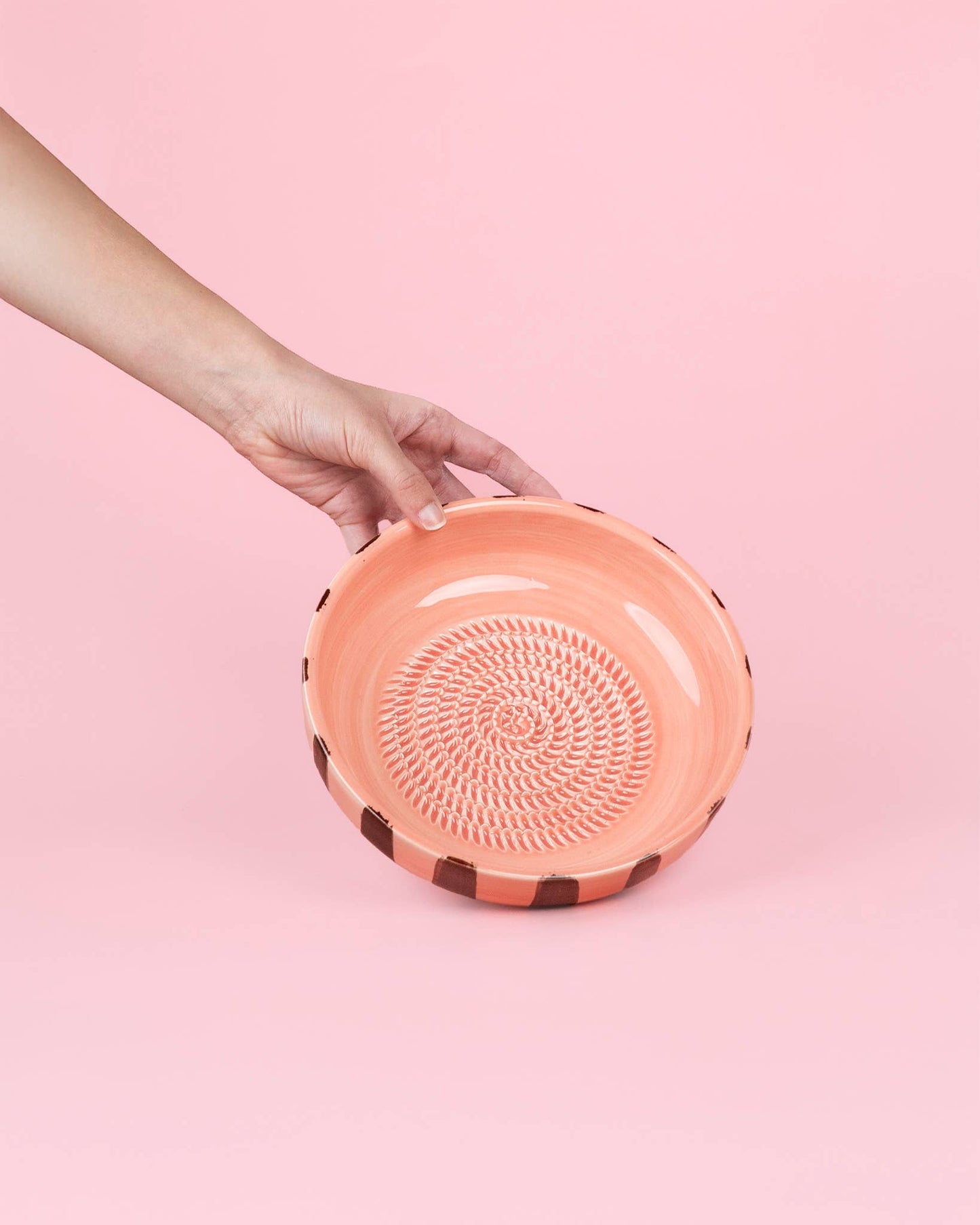 Large Pottery Grater Plate – Includes Gift Spoon / CHOCOLATE