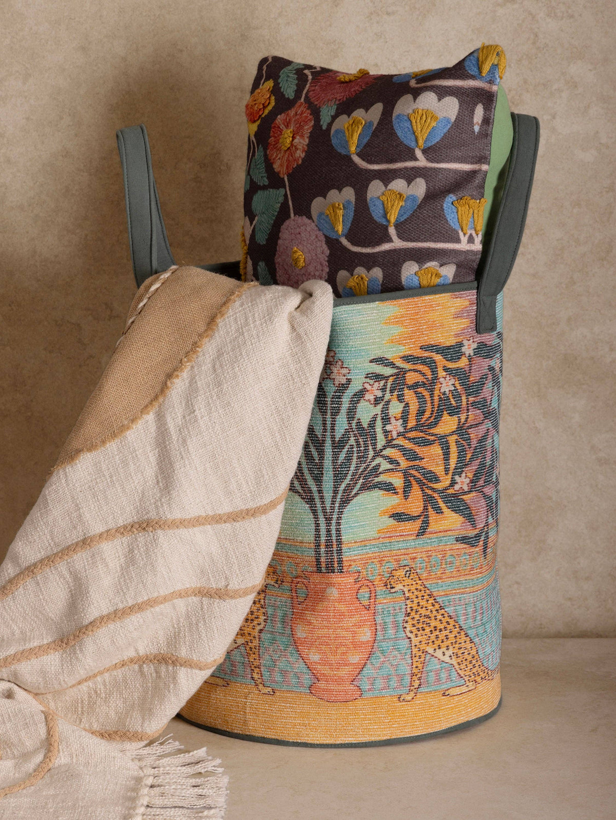 Zaria Floral Canvas Basket