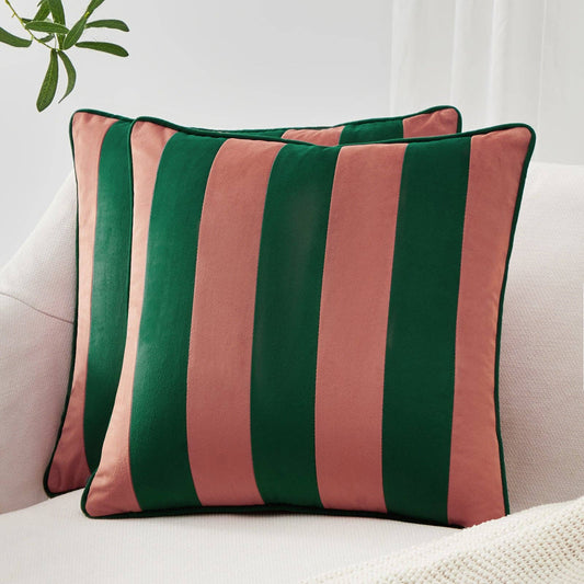 Tamarindo Velvet Pillow Covers (2-Pack) - Pink & Green