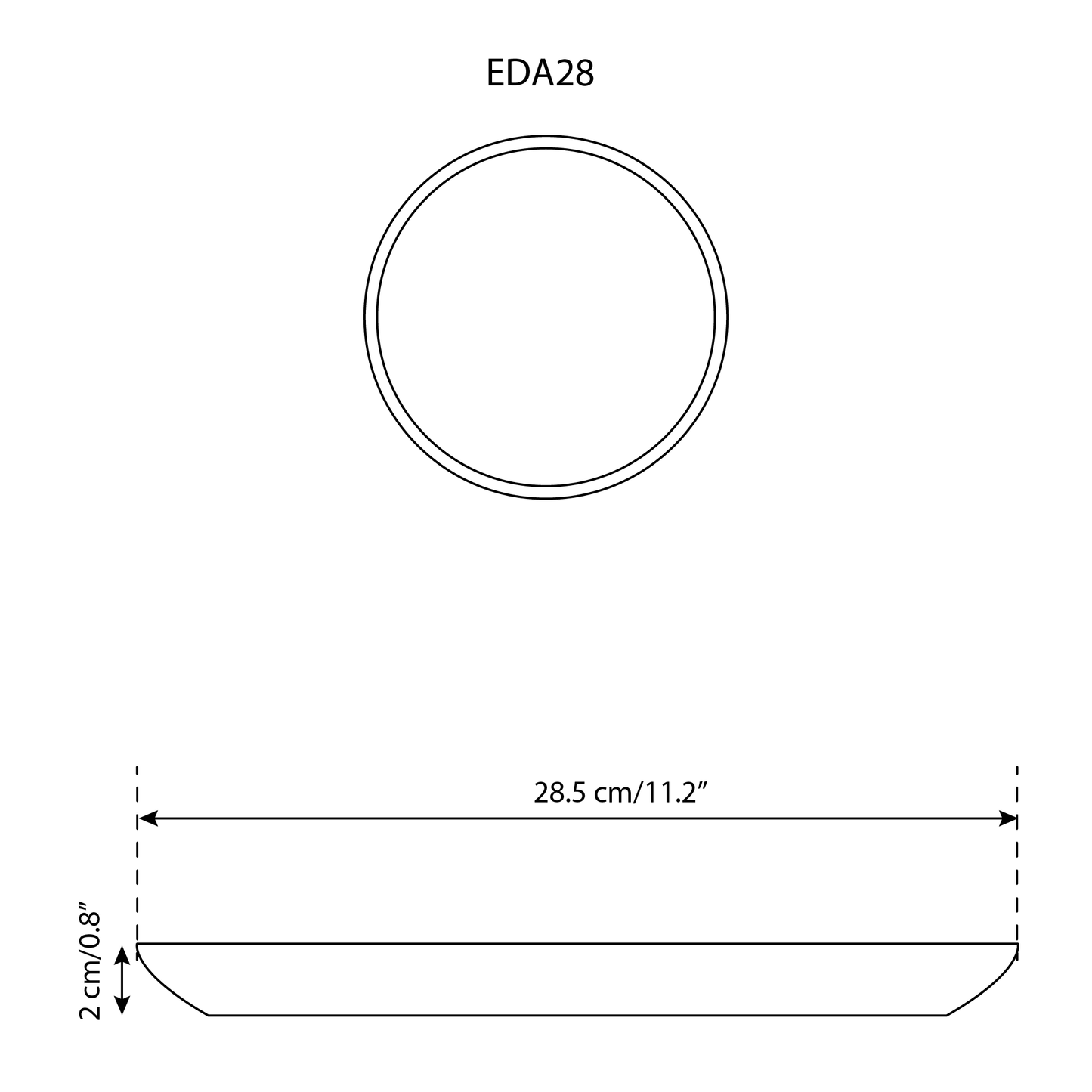 Set of 4: Stoneware Flat Dinner Plate | Edan 11.2"