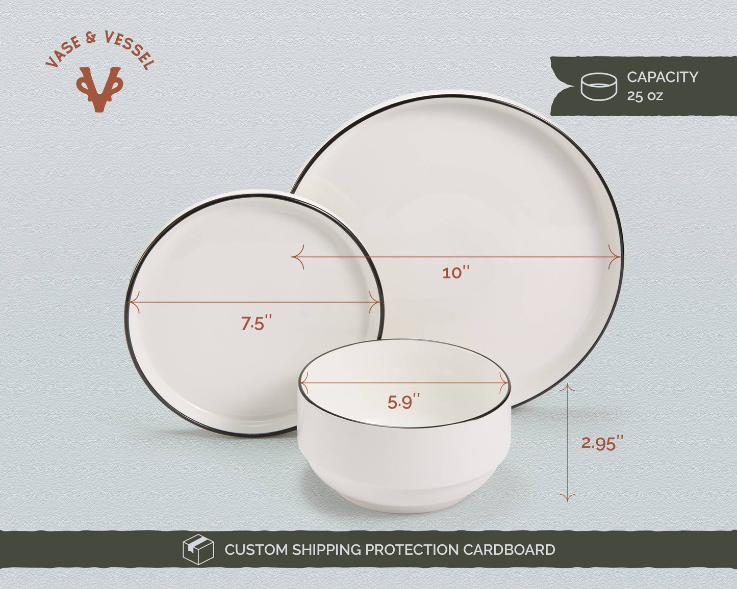 Kook Dinnerware Set, 12 Piece, Ceramic, Cambridge Classics