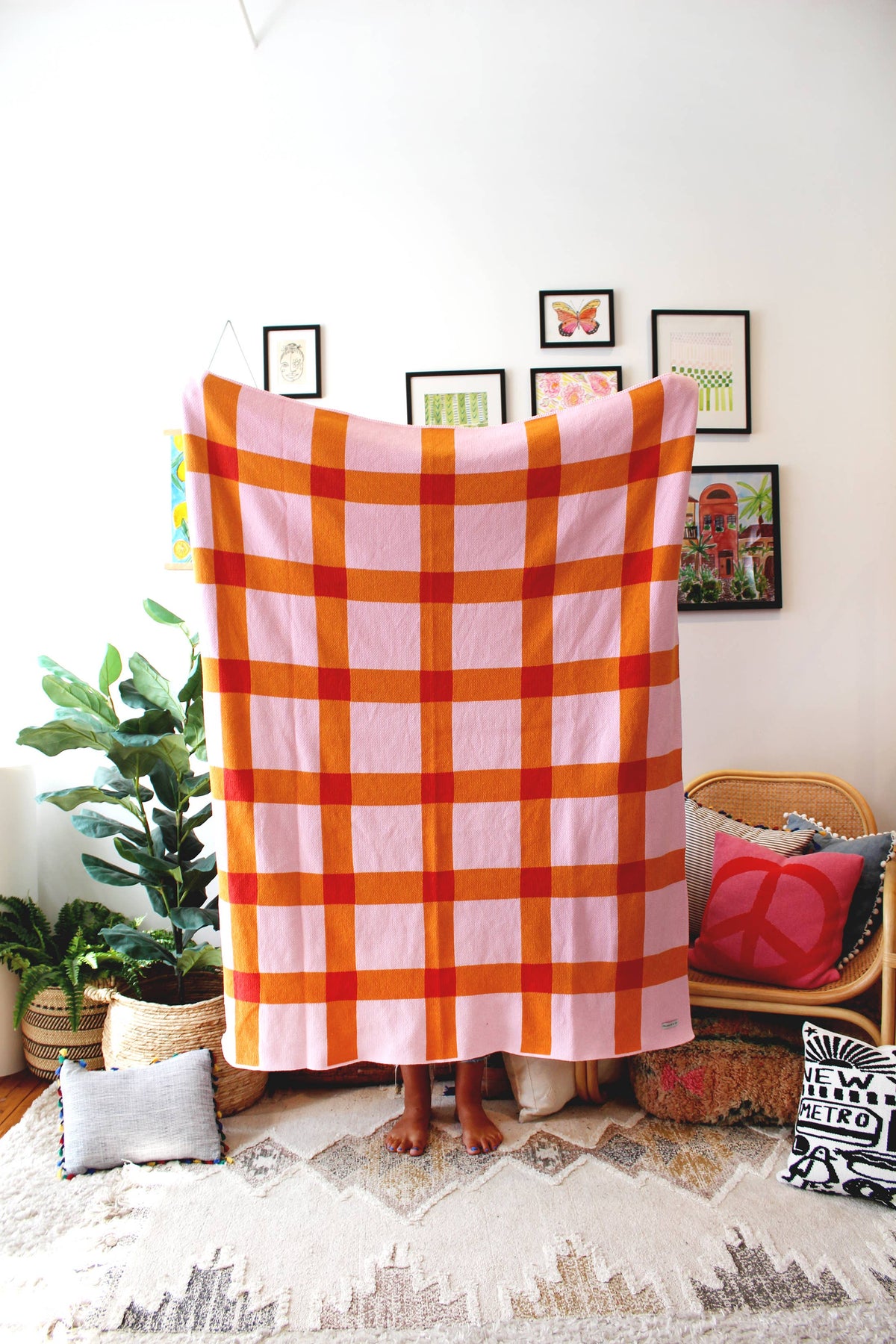 Gingham Knit Blanket