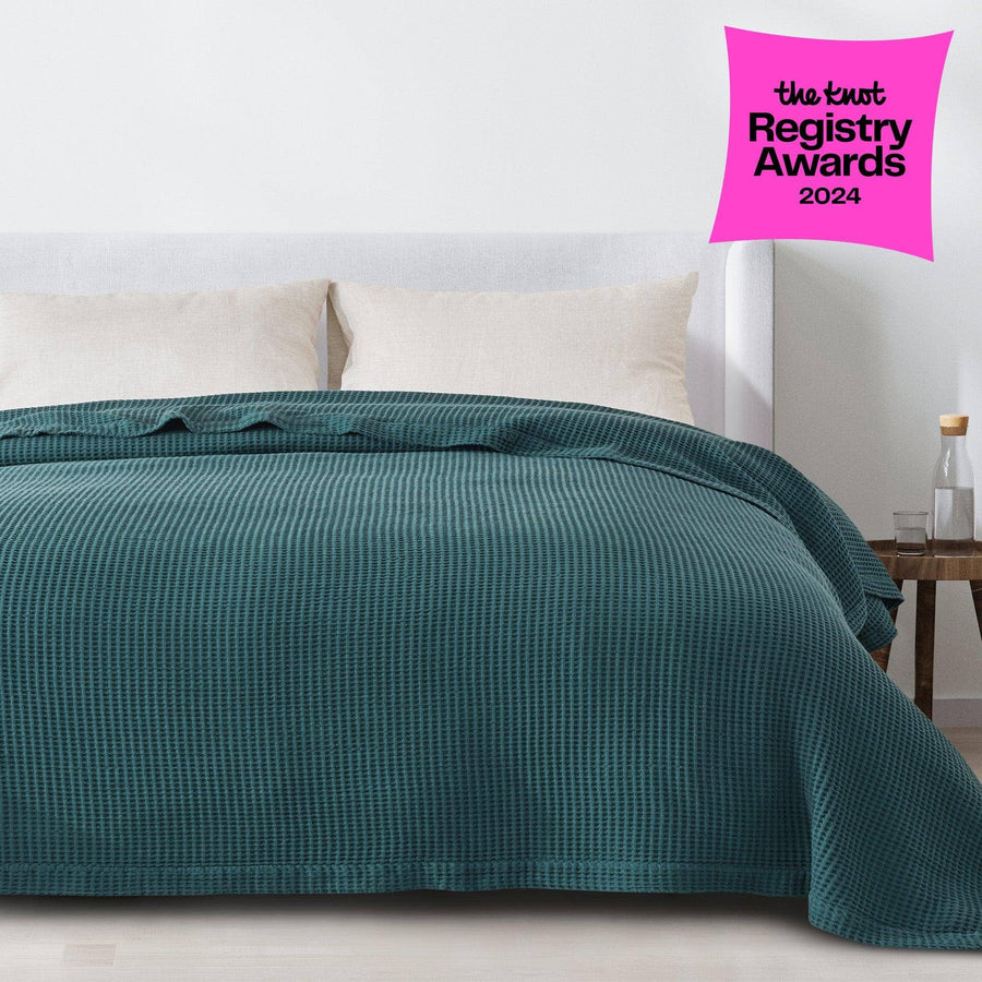 100% Cotton Waffle Weave Bed Blanket – Mikala Collection