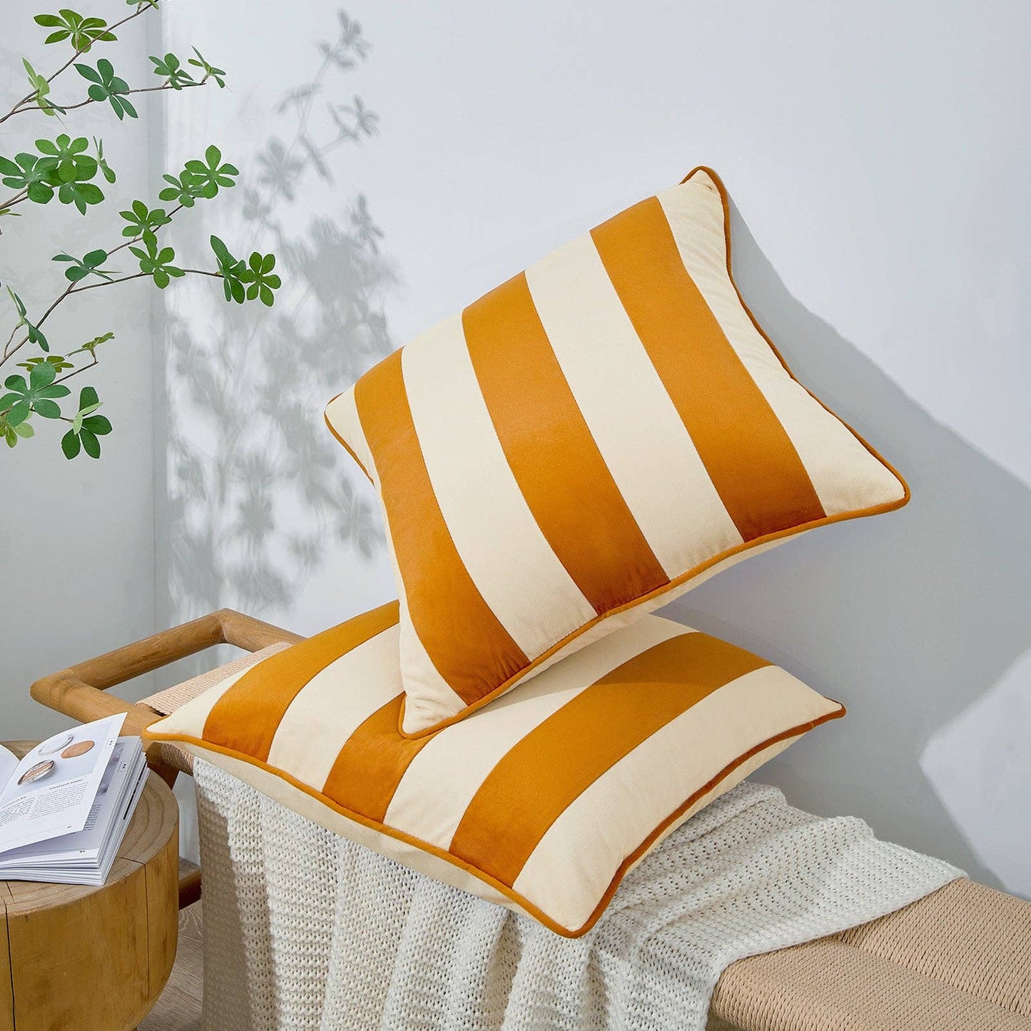 Tamarindo Pillow Covers (2-Pack) - Honey/Cream