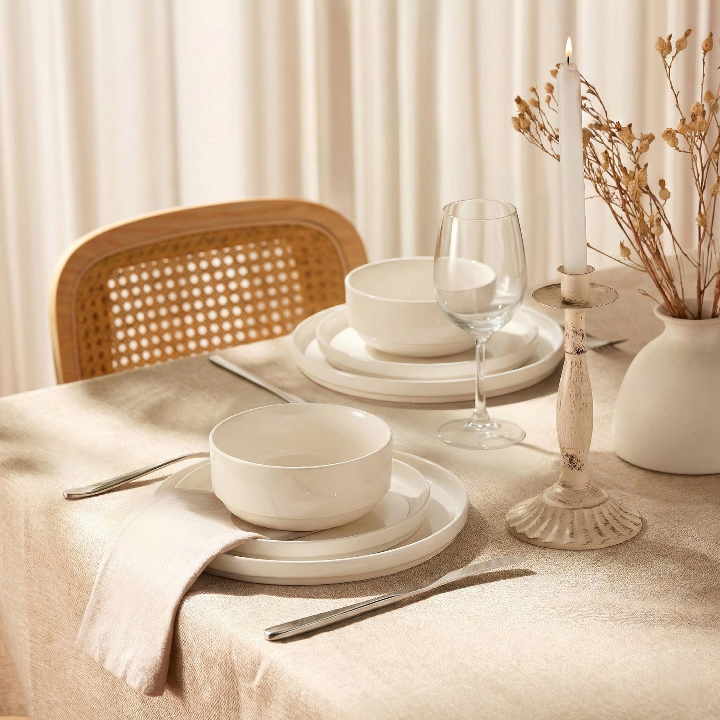 Kook Dinnerware Set, 12 Piece, Ceramic, Cambridge Classics
