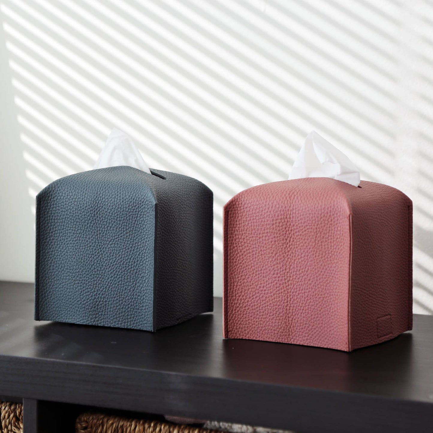 Vegan Leather Tissue Box Cover - Rectangle