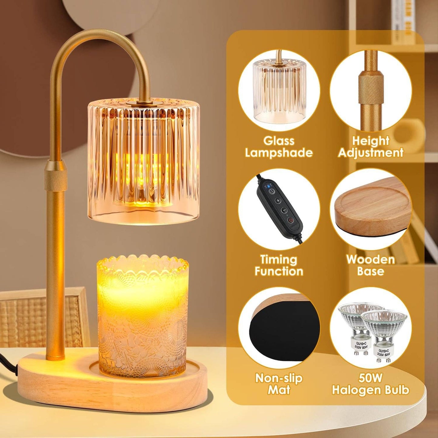 Candle Warmer Lamp FlameFree With Programmable Timer