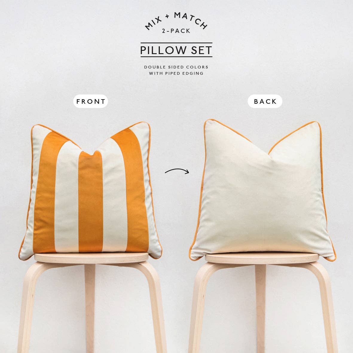 Tamarindo Pillow Covers (2-Pack) - Honey/Cream