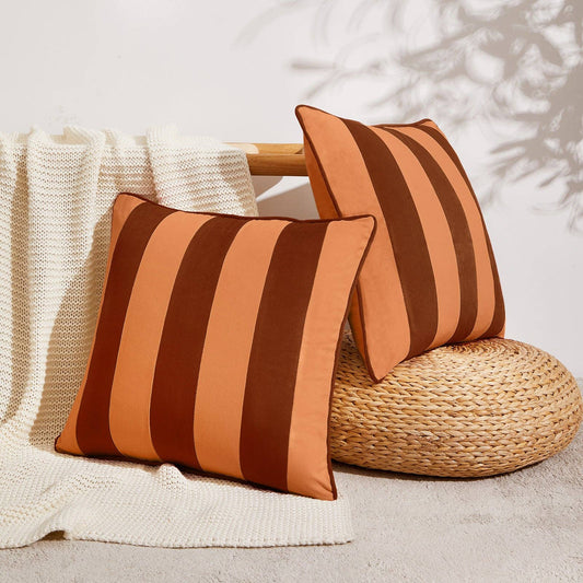 Tamarindo Velvet Pillow Covers (2-Pack) – Rust & Coral