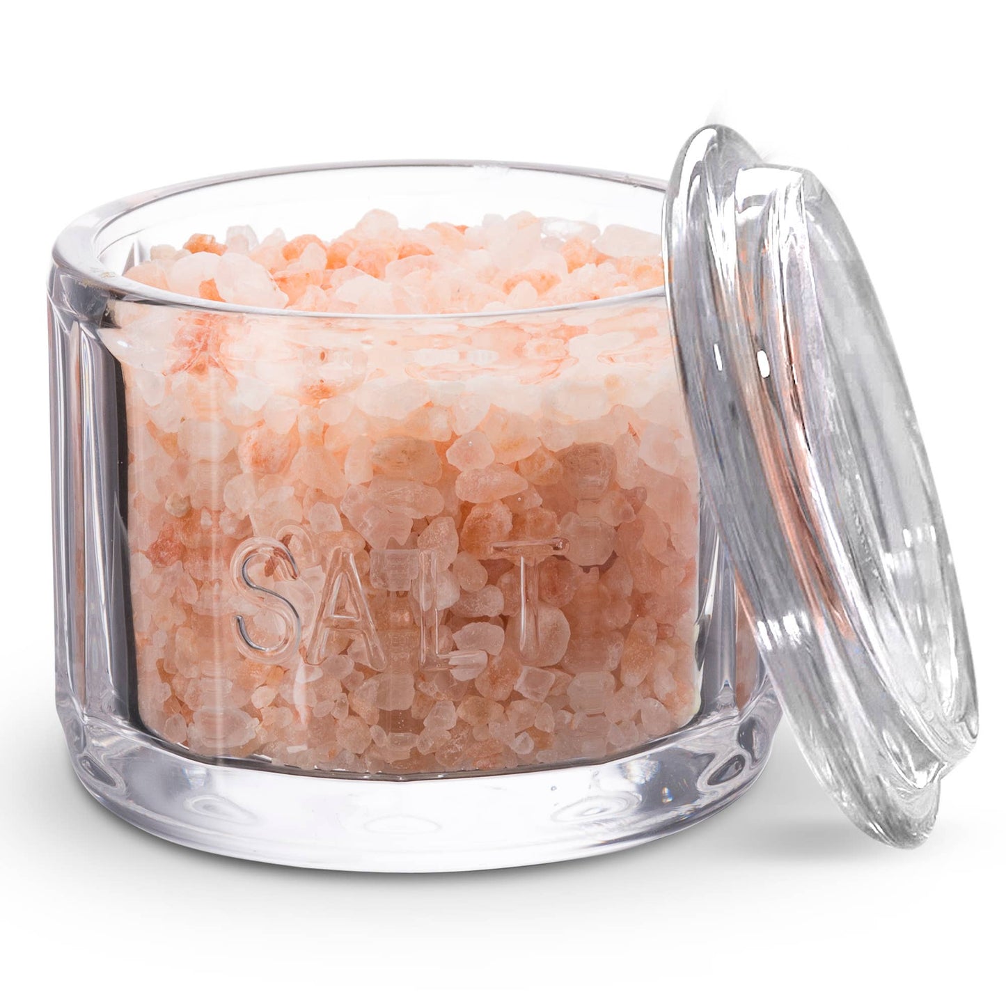 Kook Embossed Salt Cellar & Lid, Pressed Glass, 10 oz
