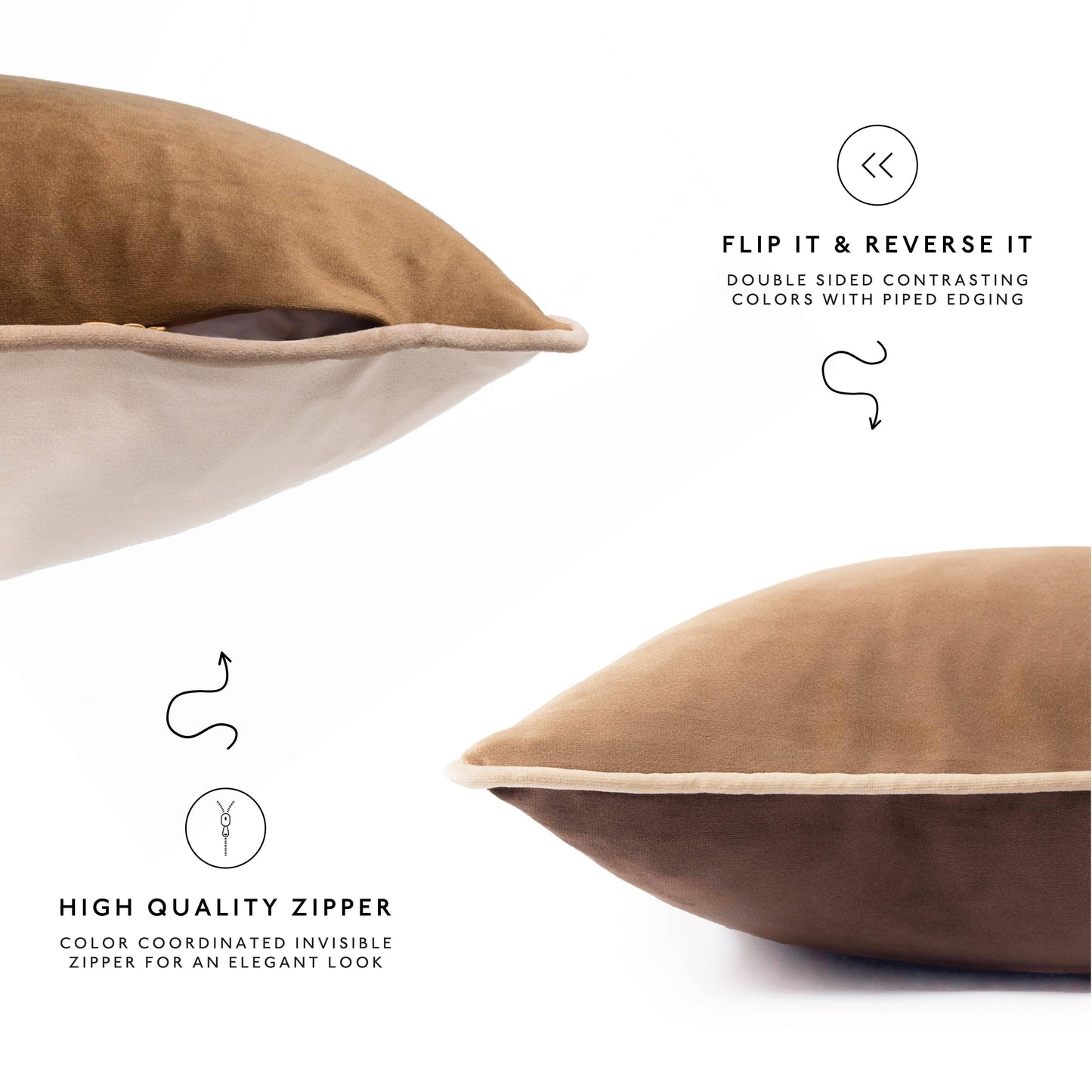 Monteverde Pillow Covers (2-Pack) - Brown/Beige