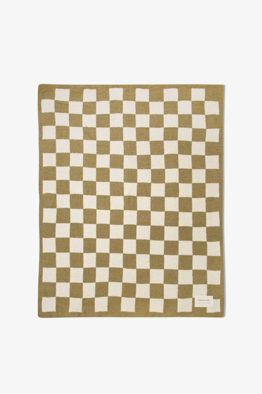 The Teddy Throw - 100% Recycled - Khaki Check - FW26