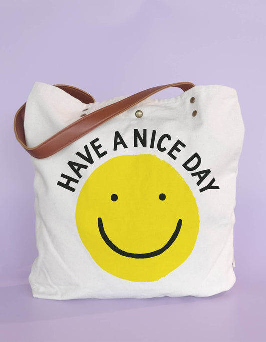 Smiley Canvas Tote
