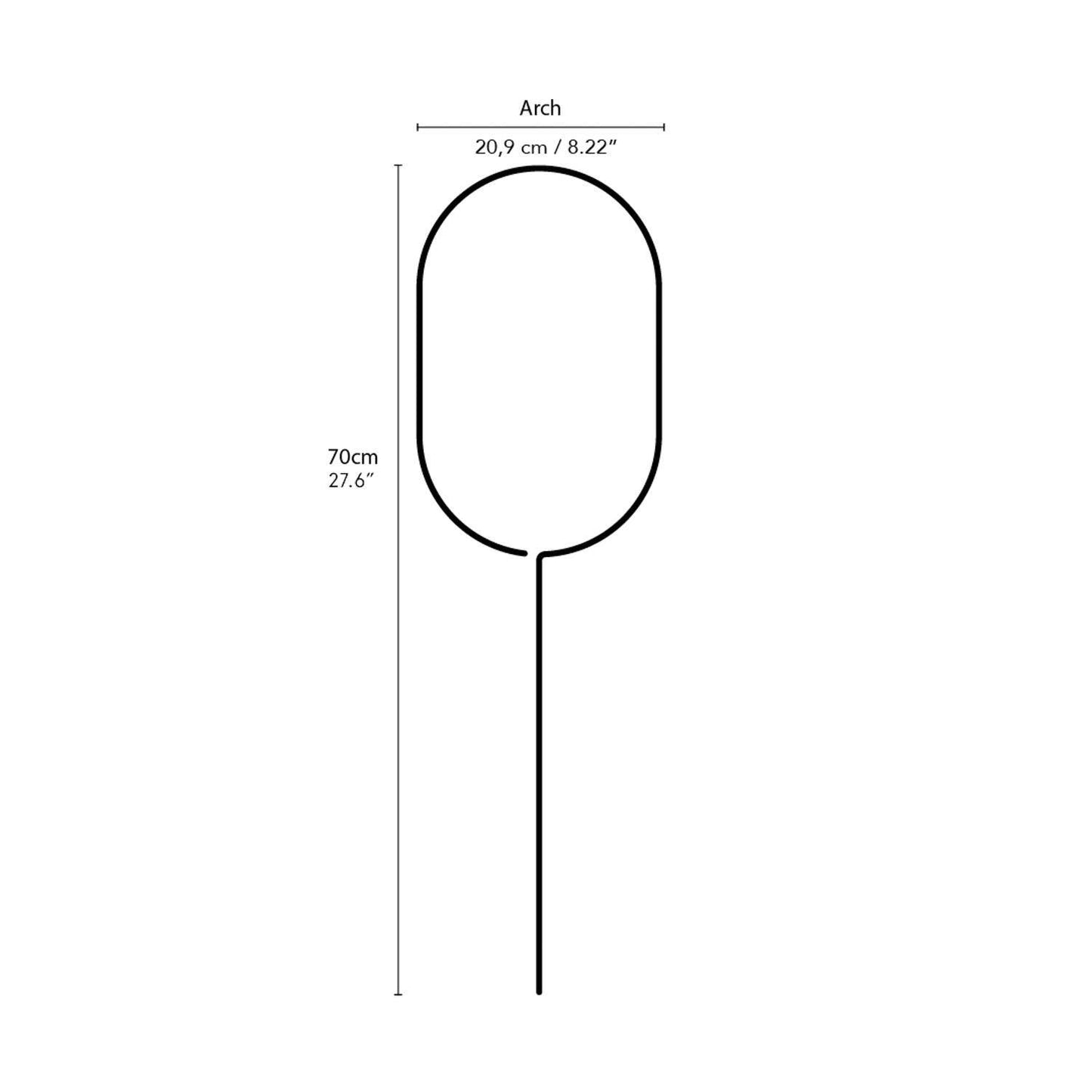 Golden plant stake from metal – Arch