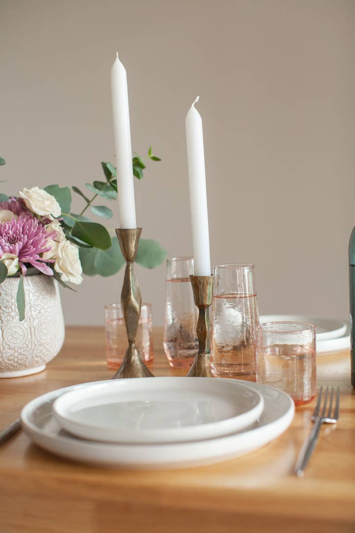 Handblown Hammered Champagne Flutes | Set of 2