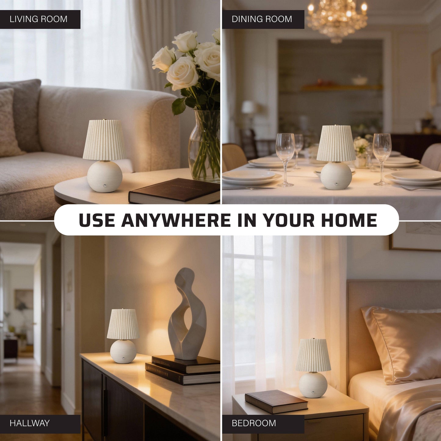 Rechargeable Ceramic Luna Table Lamp