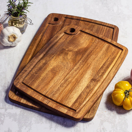 TB Home® 2-Piece Acacia Wood Cutting Board Set