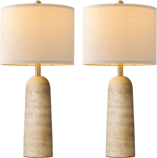 27 Inch Beige Traver tineInspired Resin Table Lamps