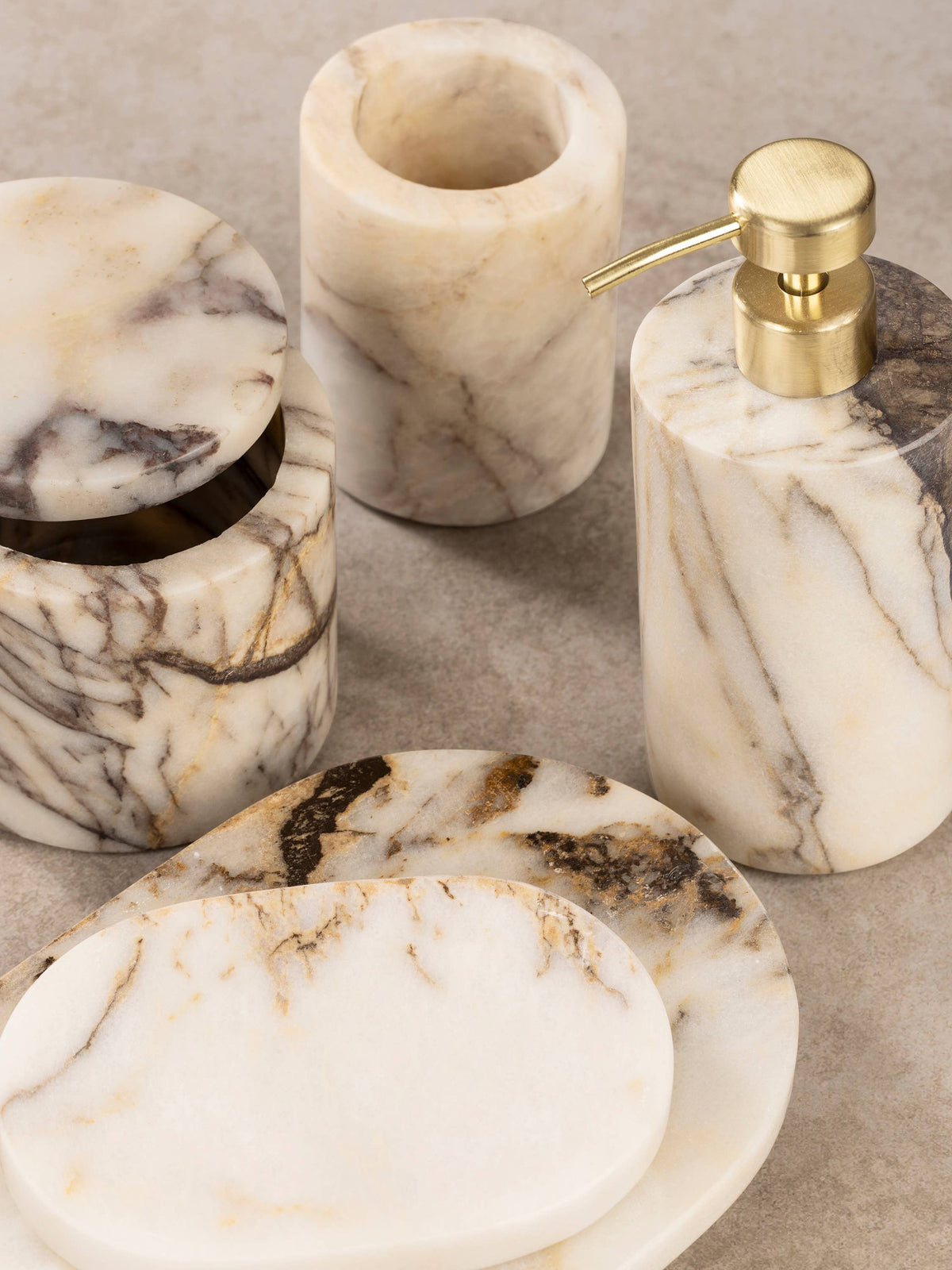 Tangier Calacatta Viola Marble Bath Set