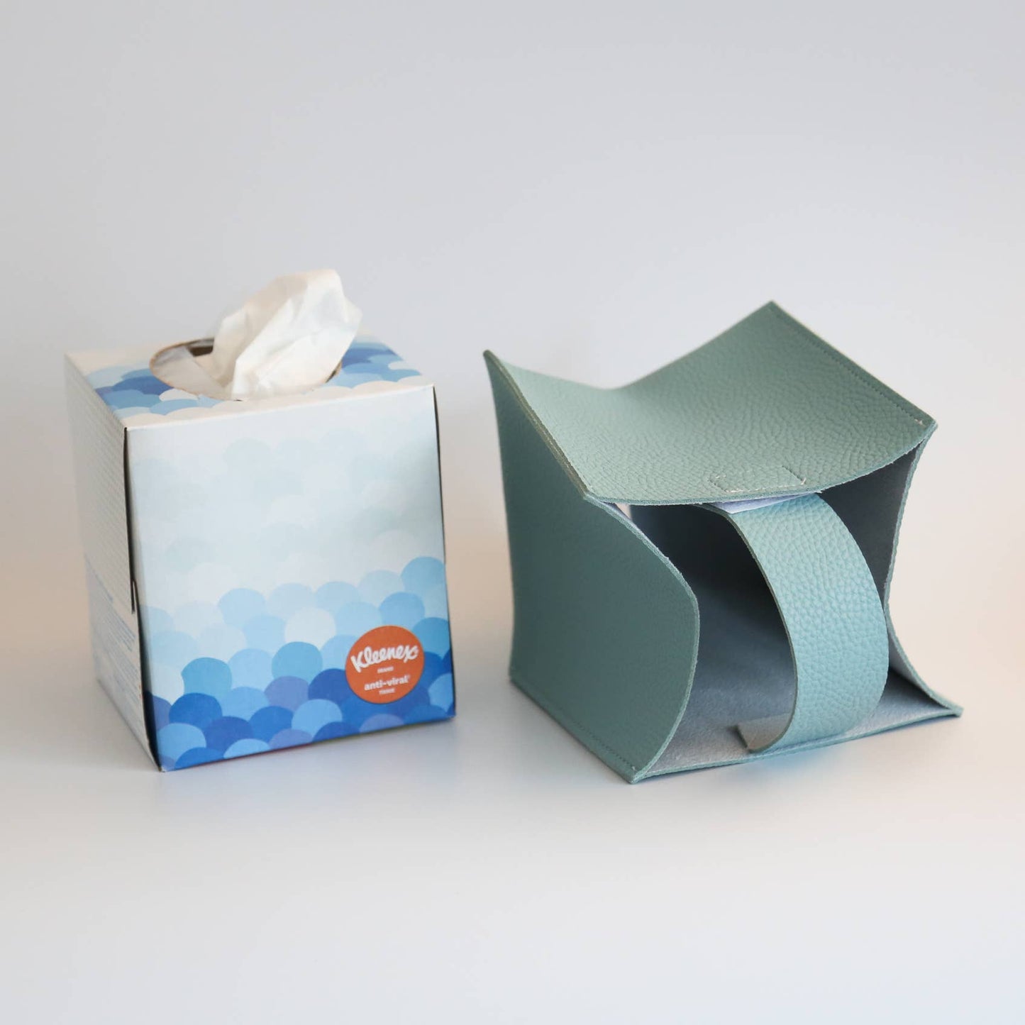 Vegan Leather Tissue Box Cover - Square