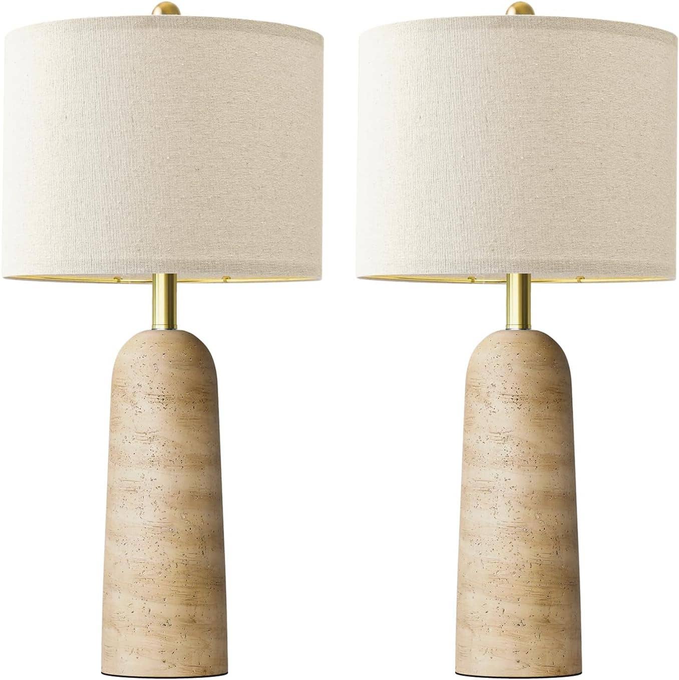 27 Inch Beige Traver tineInspired Resin Table Lamps