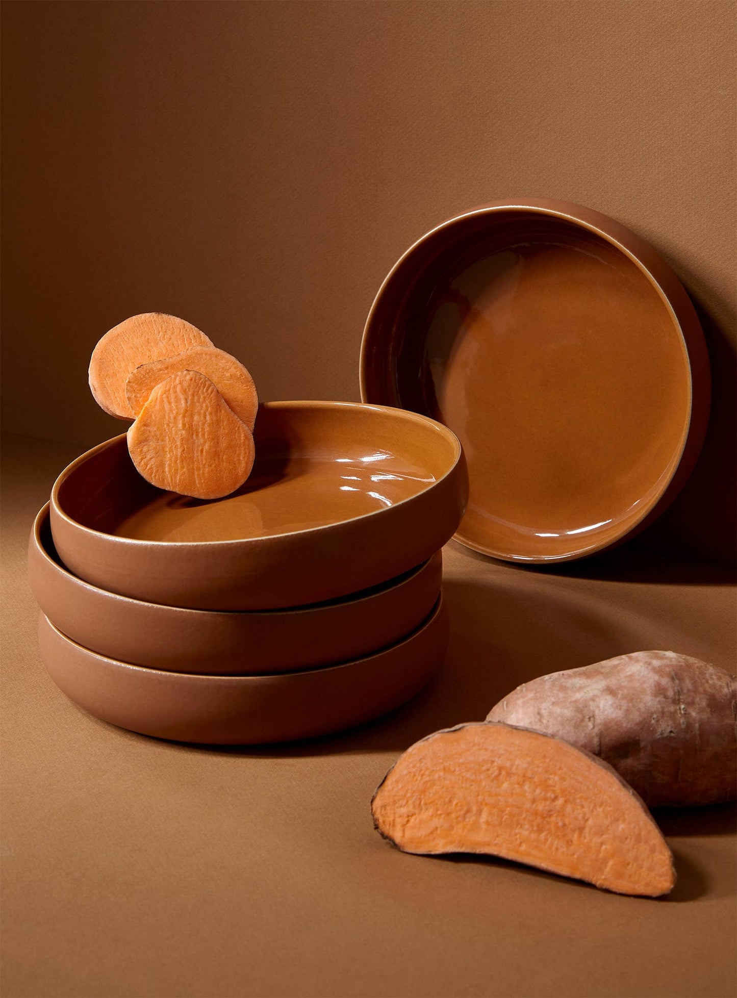 Set of 4: Stoneware Pasta/Salad Plate