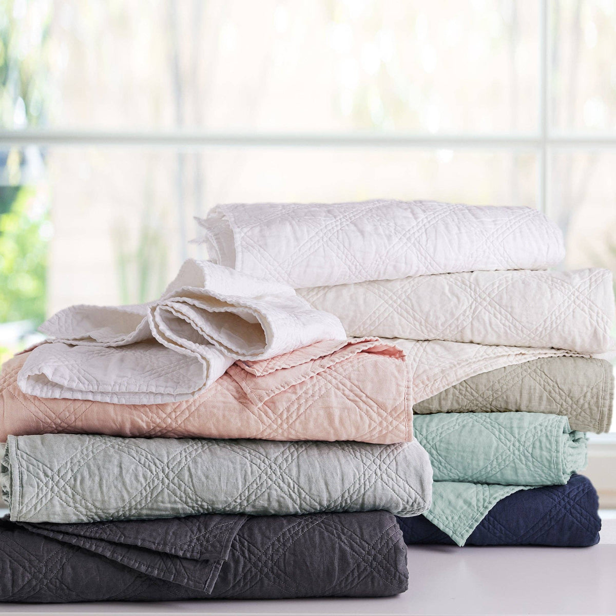 French Flax Washed Linen Quilt