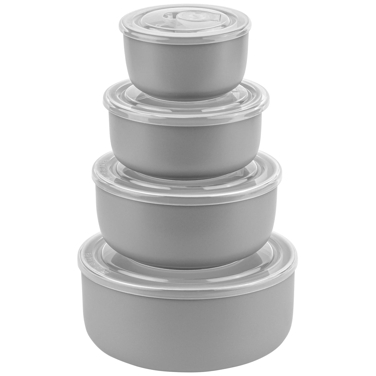 Kook Nesting Kitchen Bowl Set with Lids, Ceramic, Set of 4