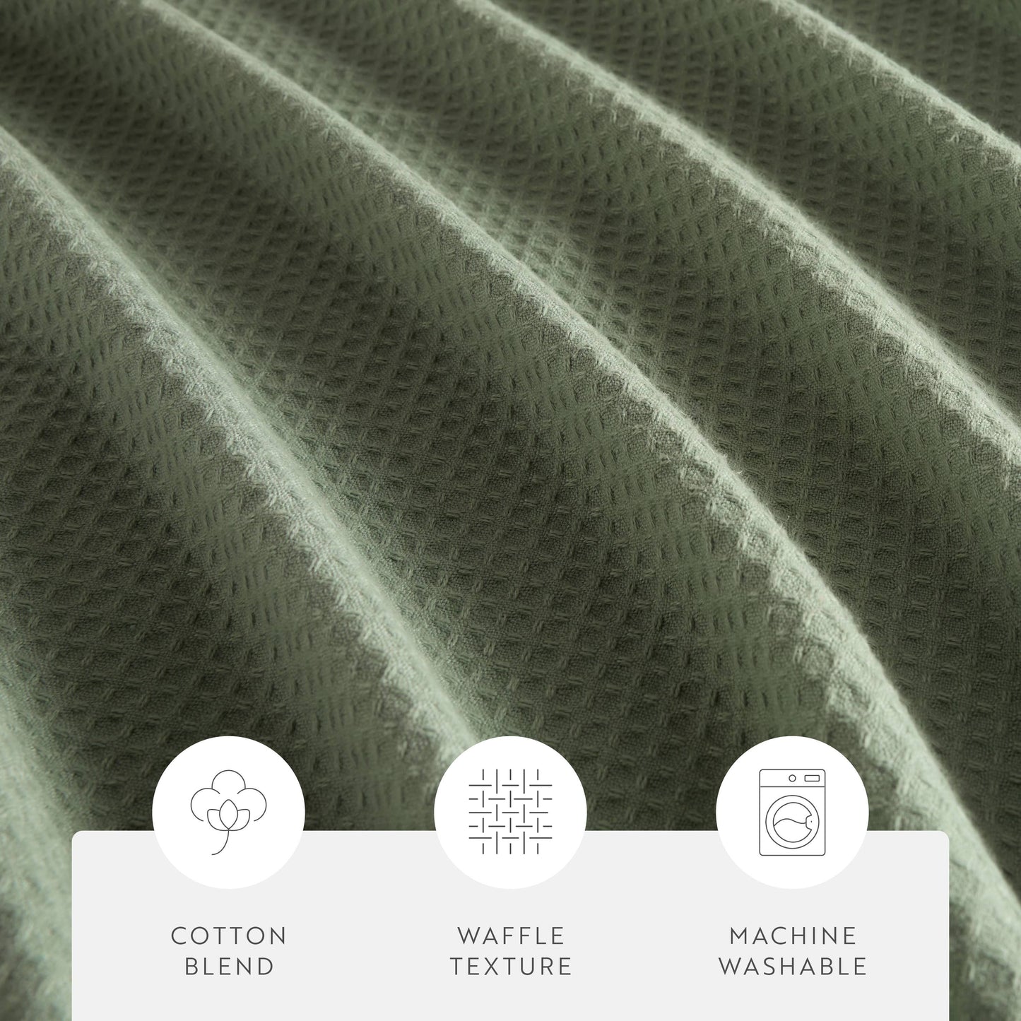 Waffle-Weave Cotton Blend Shower Curtain