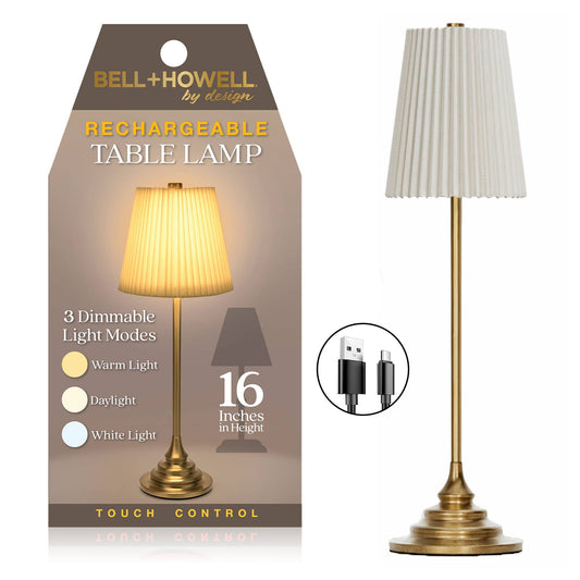 Cream 16" Height Rechargeable Touch Control LED Lamp