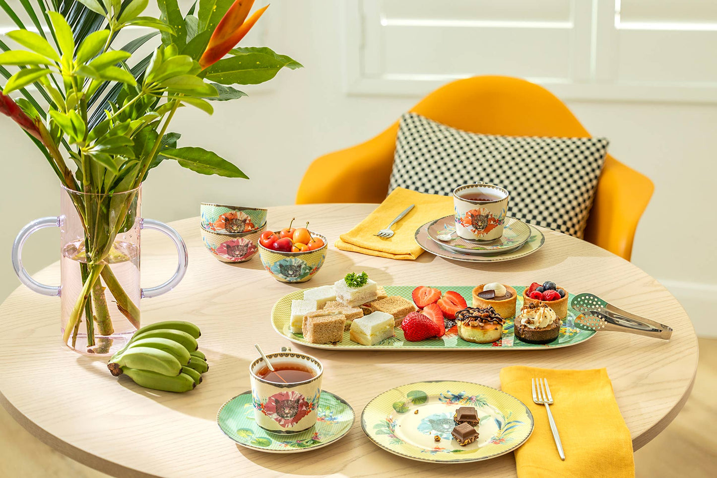 Summer Savanna Leopard Porcelain Dessert Plate Set of 2