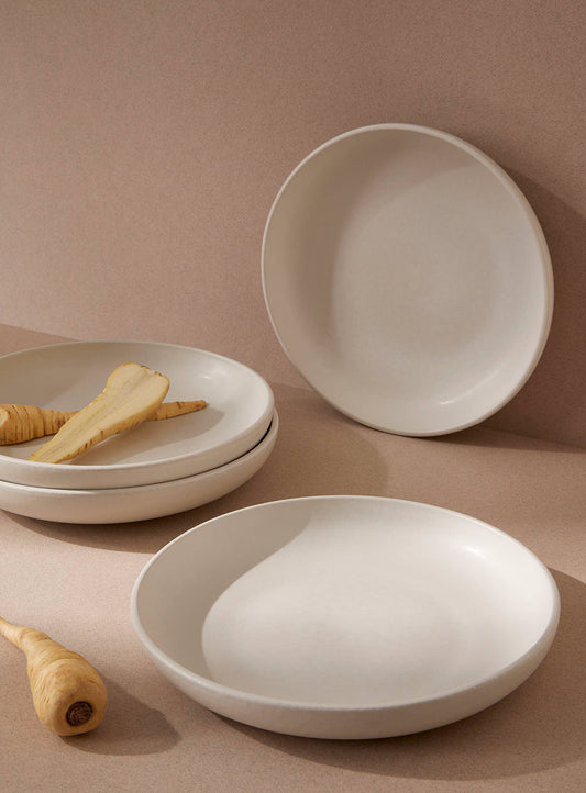 Set of 4: Stoneware Pasta Plate
