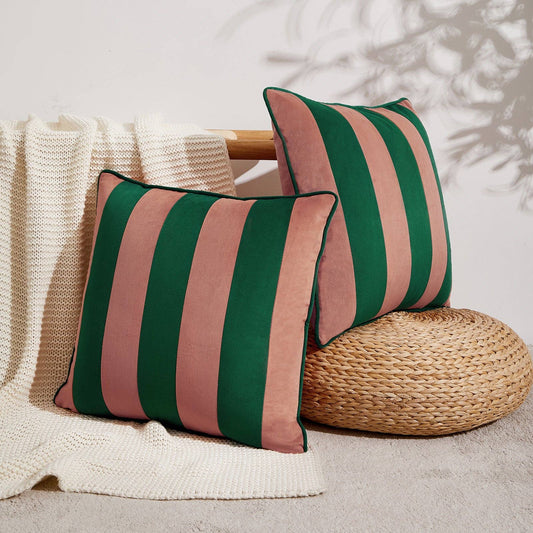 Tamarindo Velvet Pillow Covers (2-Pack) - Pink & Green