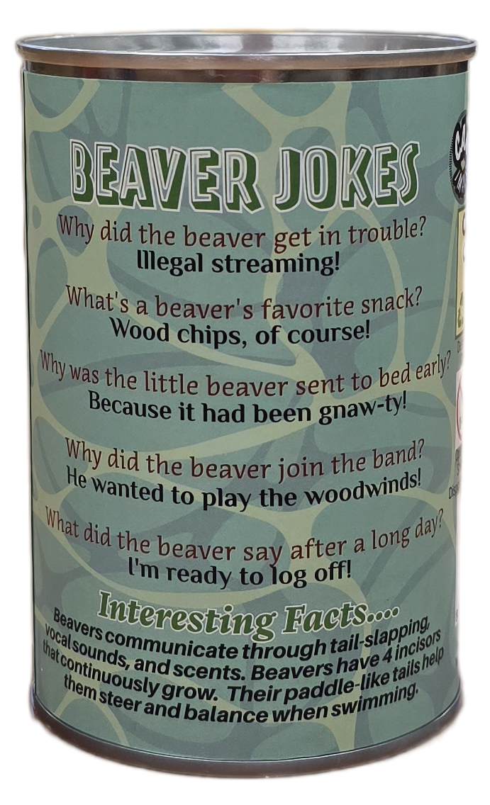 Chipper the Canned Beaver | Stuffed Animal Plush w/Jokes