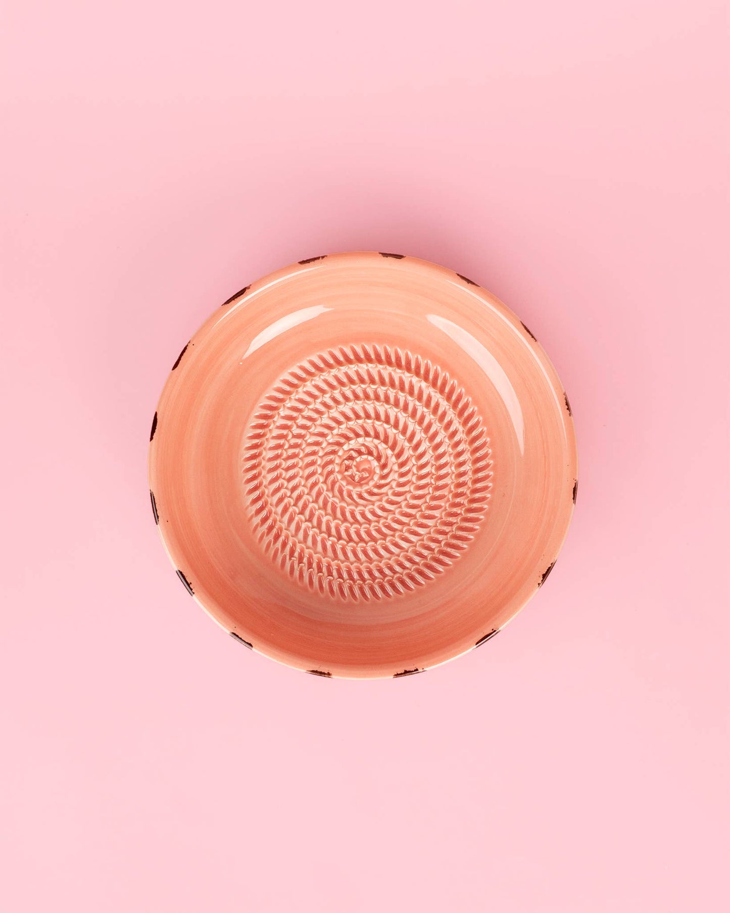 Large Pottery Grater Plate – Includes Gift Spoon / CHOCOLATE
