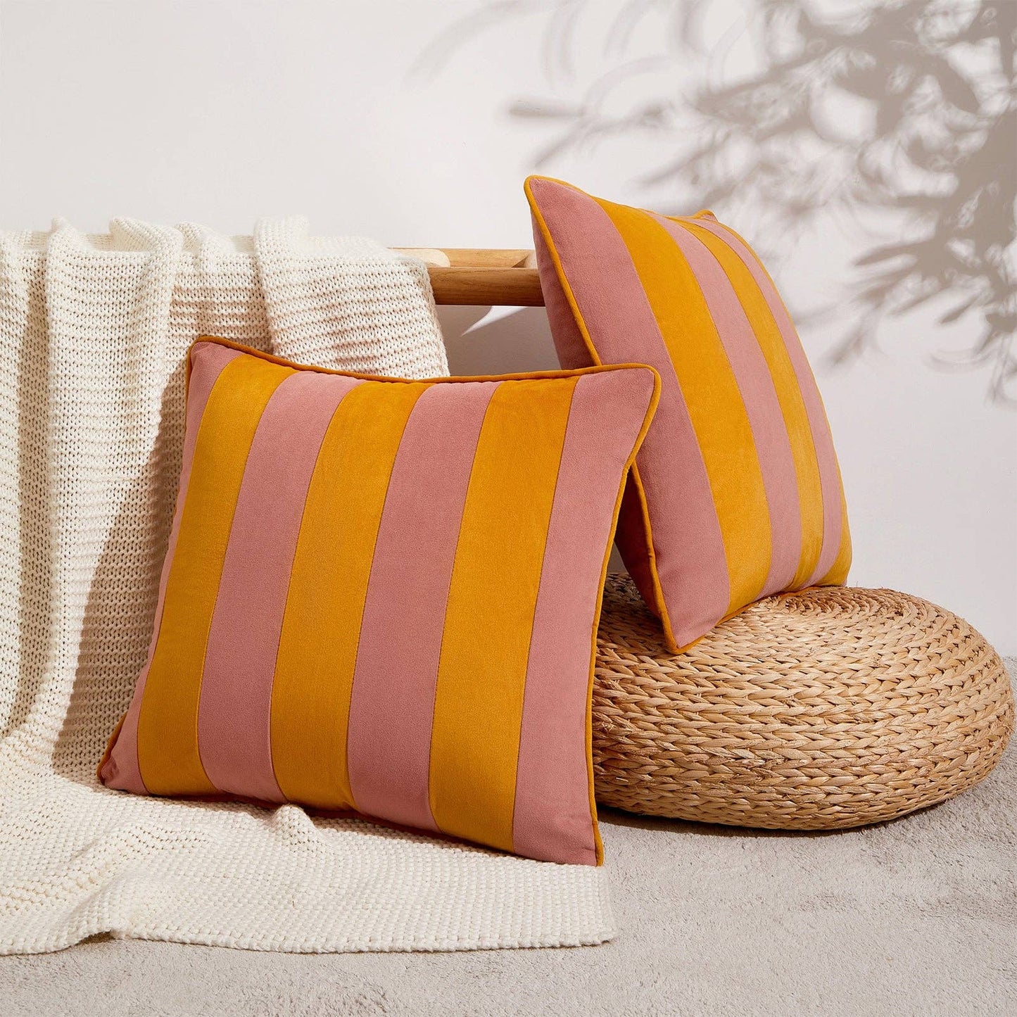 Tamarindo Pillow Covers (2-Pack) - Pink/Honey