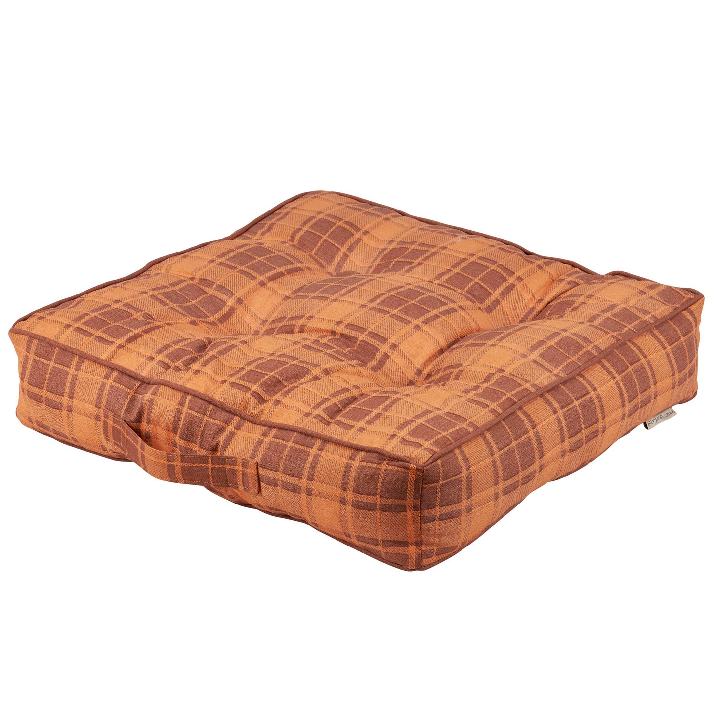Orange Tartan Floor Pillow