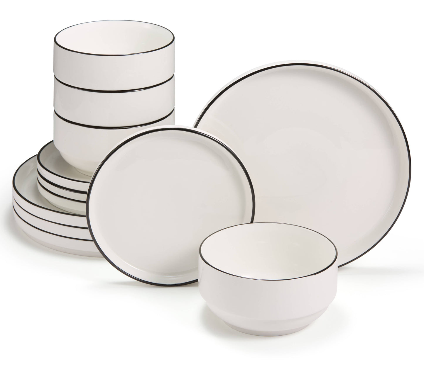 Kook Dinnerware Set, 12 Piece, Ceramic, Cambridge Classics