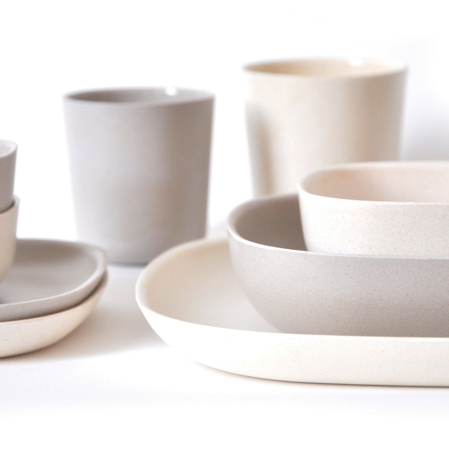 Set of 4: Gusto Medium Cup - Stone