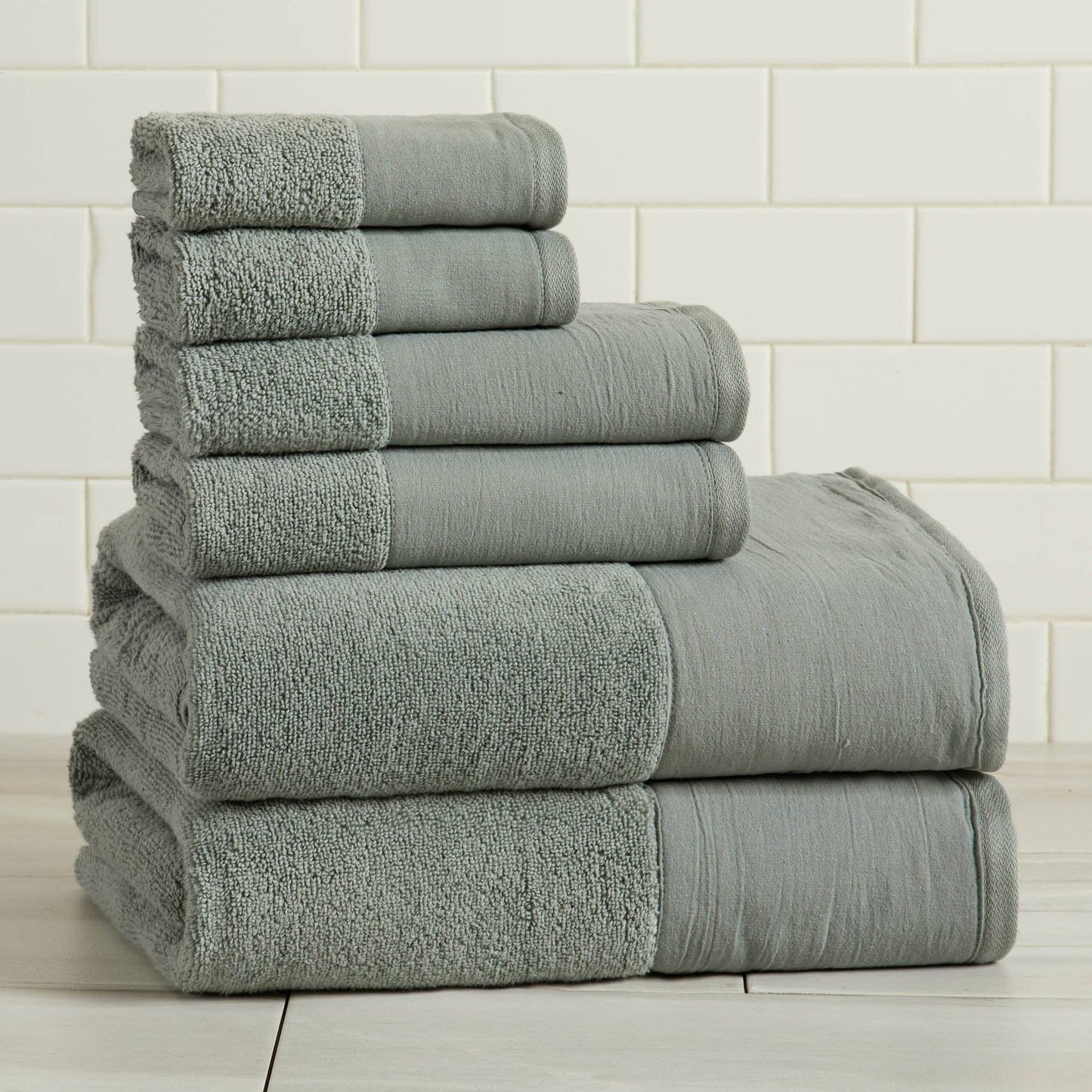Bath Towel Set - 100% Cotton 6-Piece Set - Priya Collection