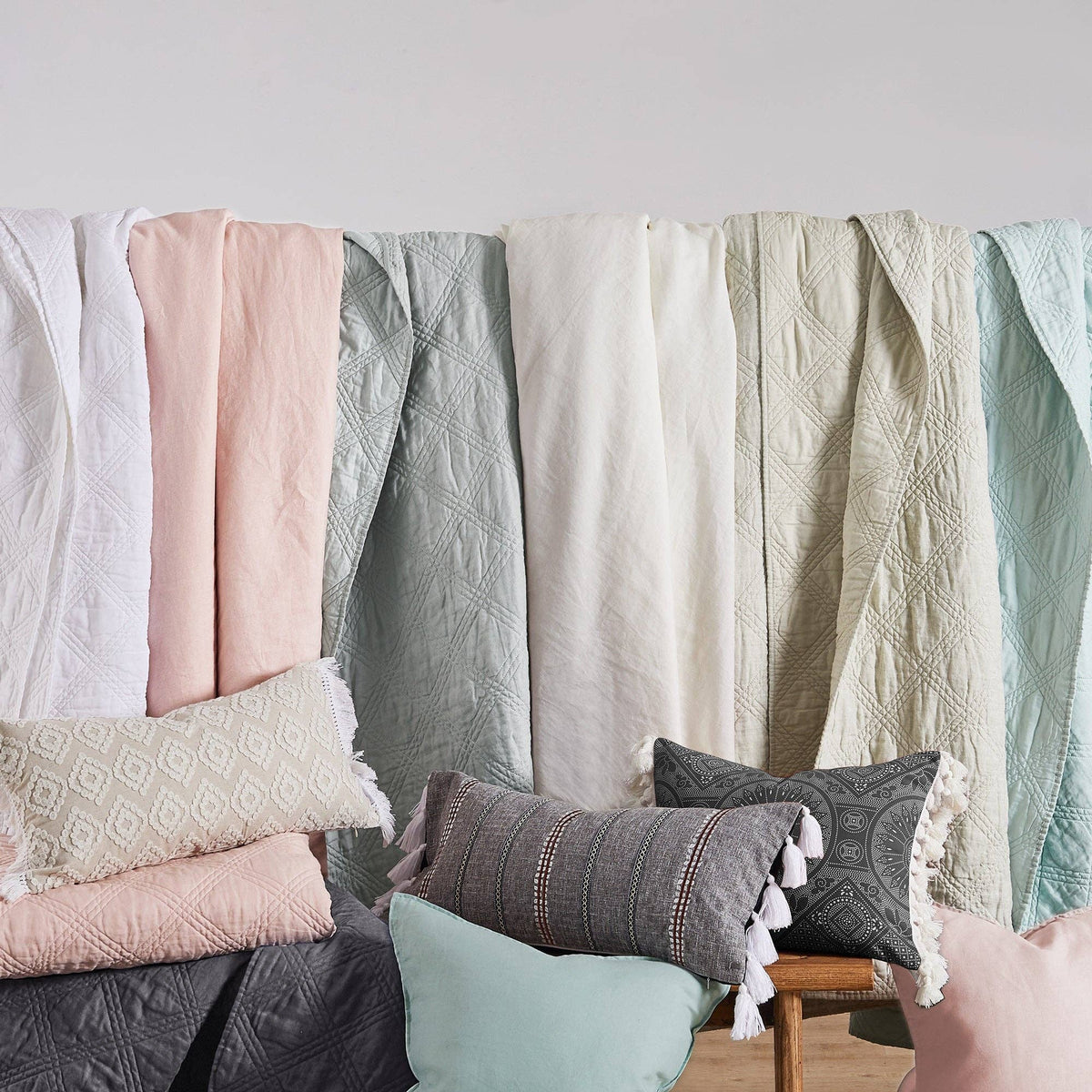 French Flax Washed Linen Quilt