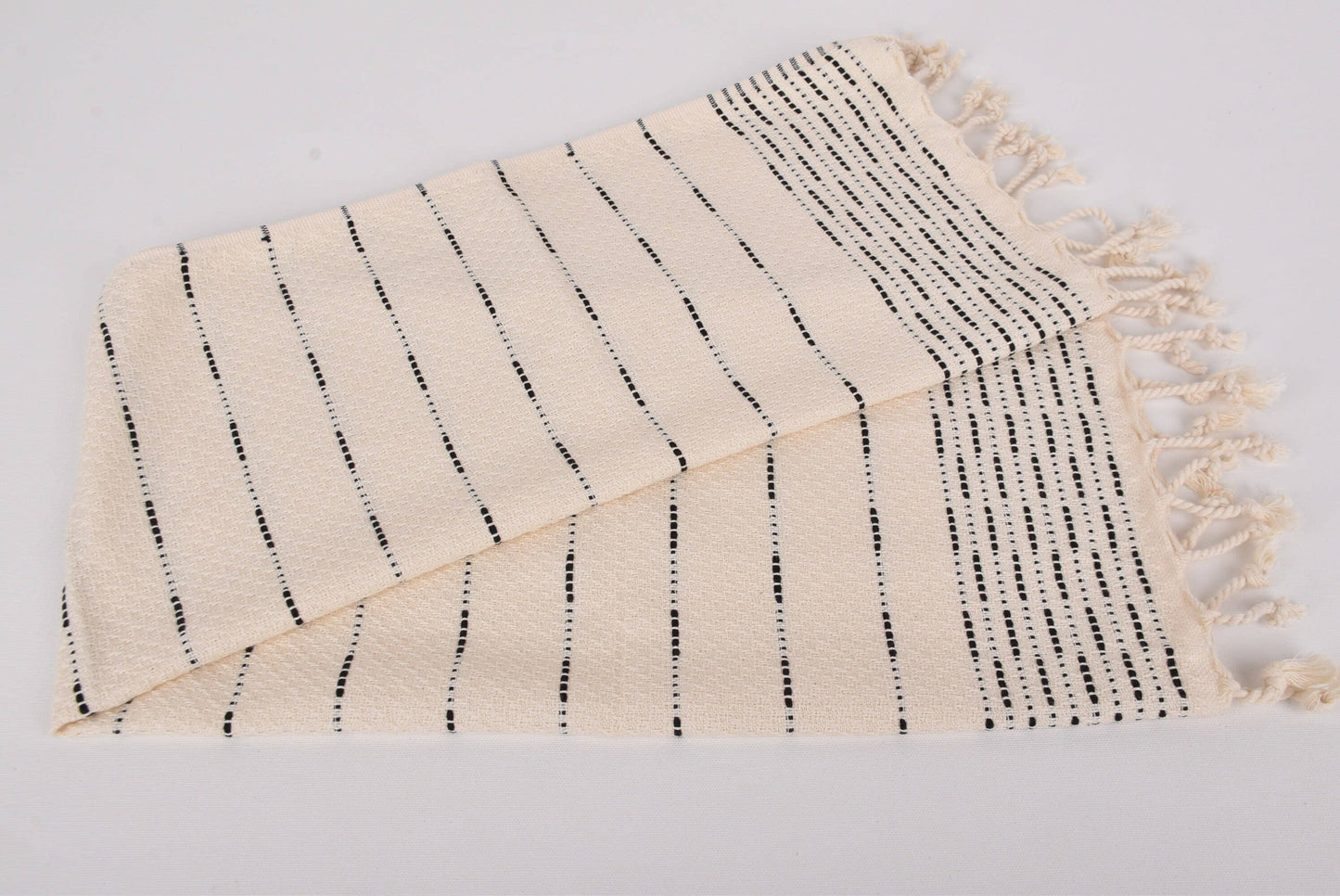 Turkish Hand Towels: Set of 2 (Black Stripe)