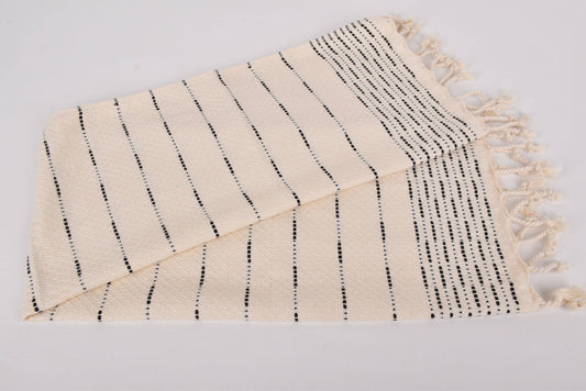 Turkish Hand Towels: Set of 2 (Black Stripe)