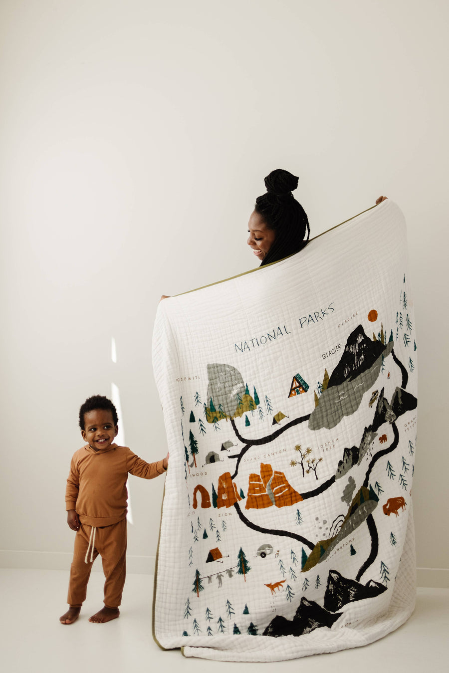 Large National Parks Print Throw Blanket