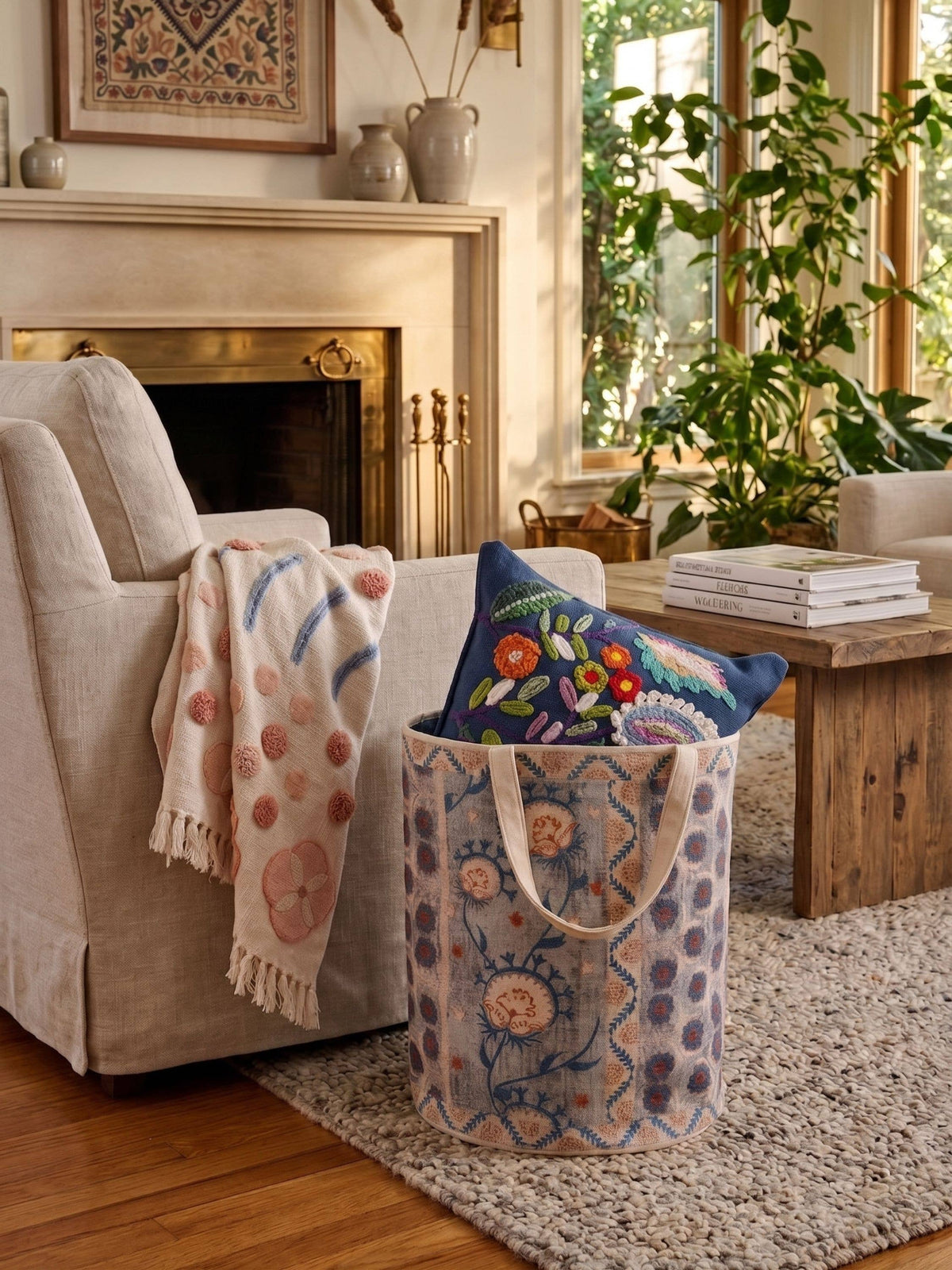 Gilmore Floral Canvas Basket