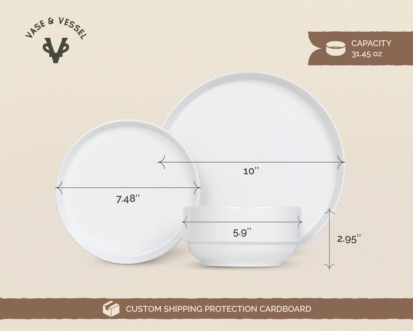 Kook Dinnerware Set, 12 Piece, Ceramic, Cambridge Classics