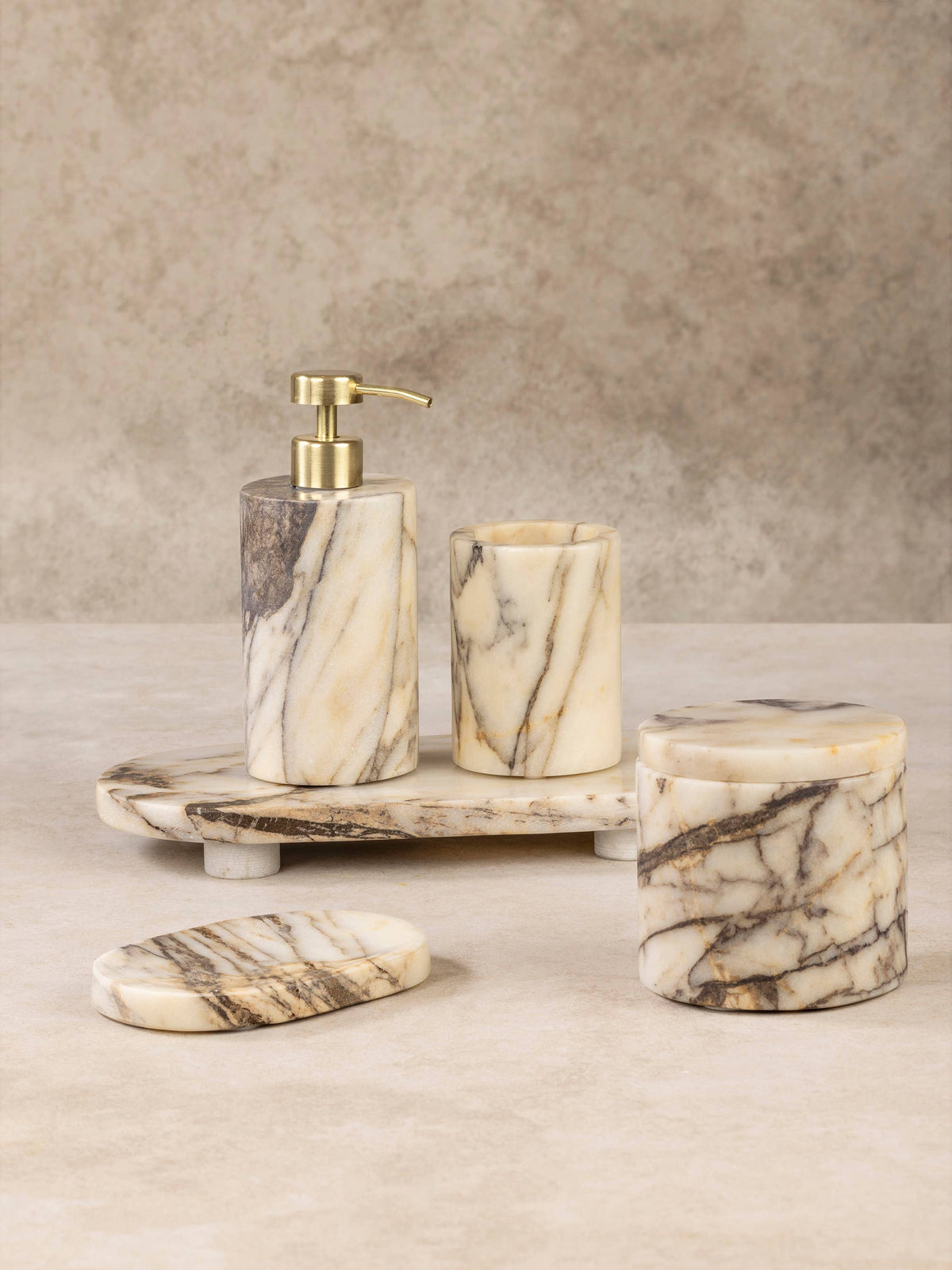 Tangier Calacatta Viola Marble Bath Set