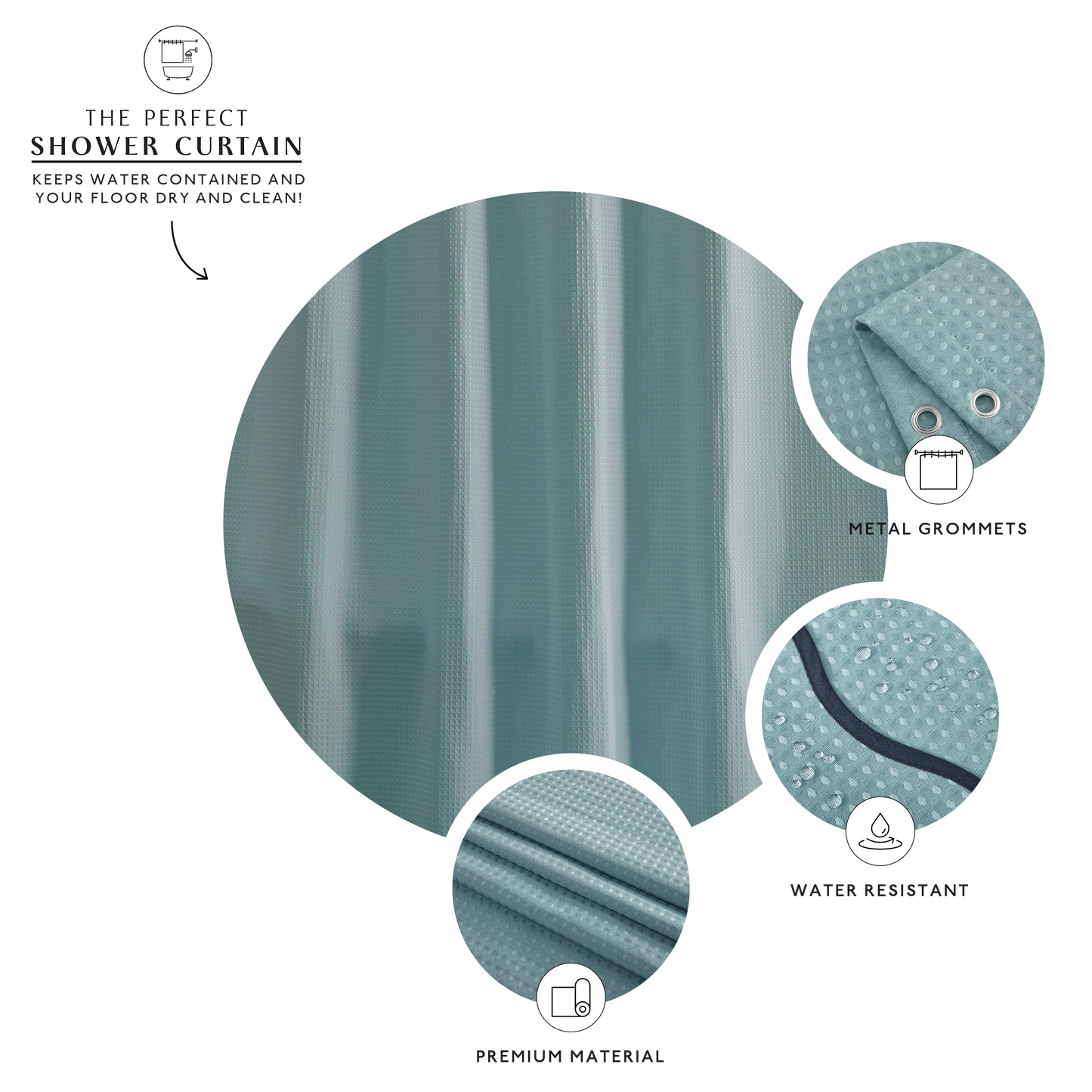 Anemona Shower Curtain (Dark Blue/Sky Blue)